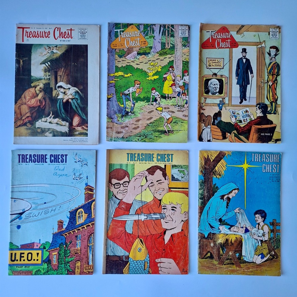 Treasure Chest of Fun & Fact Lot 6 Silver Age Comics 1962-69 UFO Nativity
